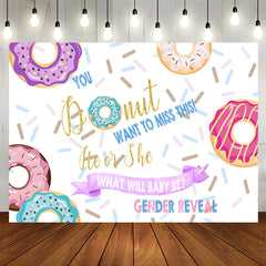 Aperturee - Lovely And Colorful Donuts Themed Baby Shower Backdrop