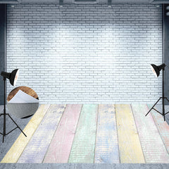 Aperturee - Lovely Candy Colored Wood Floor Backdrop For Photography