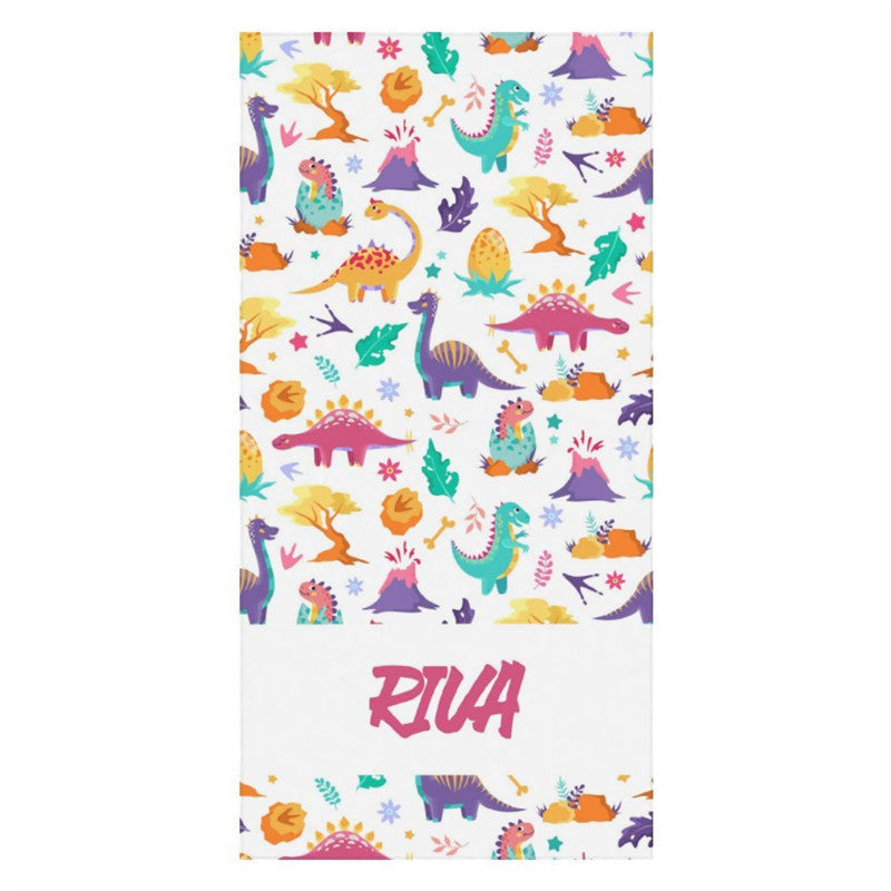 Aperturee - Lovely Dinosaurs Volcano Repeat Custom Beach Towel