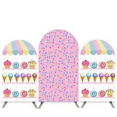 Aperturee Lovely Dount Dessert Shop Birthday Arch Backdrop Kit