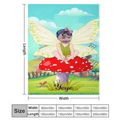 Aperturee - Lovely Elf Mushroom Grassland Custom Photo Blanket