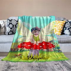 Aperturee - Lovely Elf Mushroom Grassland Custom Photo Blanket