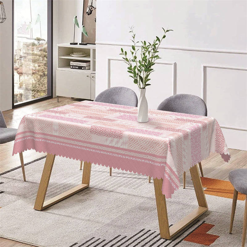 Aperturee - Lovely Pink Texture Plice Print Rectangle Tablecloth