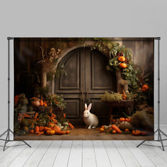 Aperturee - Lovely Rabbit Carrot Vintage Door Easter Backdrop