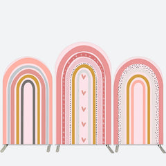 Aperturee Lovely Rainbow Heart Birthday Party Arch Backdrop Kit