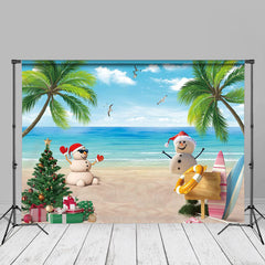 Aperturee - Luau Palm Leaves Ocean Island Xmas In July Backdrop