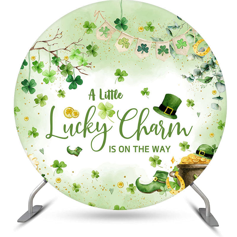 Aperturee - Lucky Clover St Patricks Day Baby Shower Backdrop