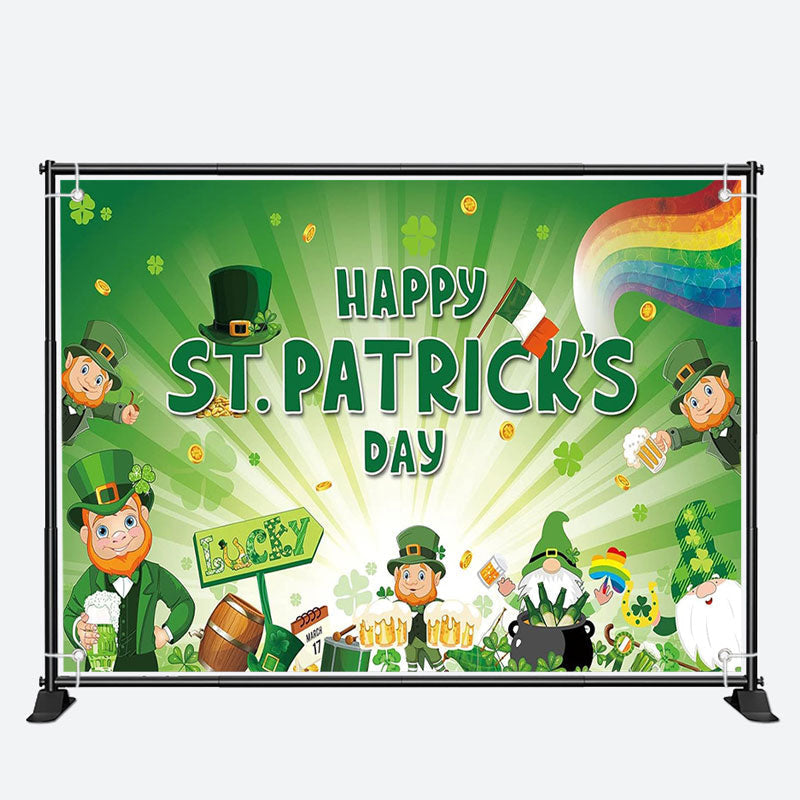 Aperturee - Lucky Green Light Beer Elf St Patricks Day Backdrop