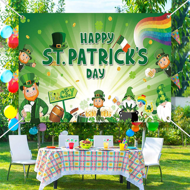 Aperturee - Lucky Green Light Beer Elf St Patricks Day Backdrop