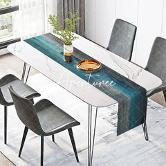 Aperturee - Luxurious Dark Grey Teal Mixed Classic Table Runner