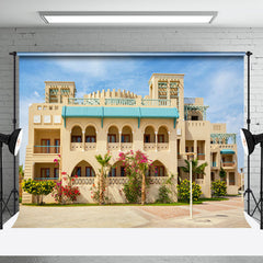 Aperturee - Luxury Beige Villa Architecture Backdrop For Photo