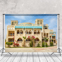 Aperturee - Luxury Beige Villa Architecture Backdrop For Photo