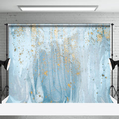 Aperturee - Luxury Blue Gold Marble Texture Photography Backdrop