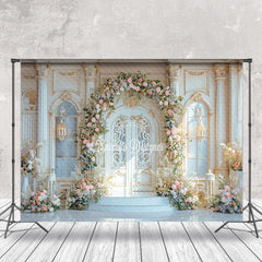 Aperturee - Luxury Gold White Door Wall Wreath Wedding Backdrop