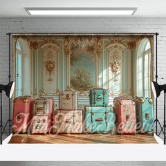 Aperturee - Luxury Interior Spring Photo Backdrop With Luggage