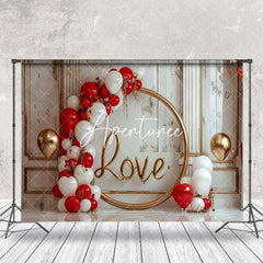 Aperturee - Luxury Marbled Wall Balloons Valentines Day Backdrop