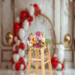 Aperturee - Luxury Marbled Wall Balloons Valentines Day Backdrop