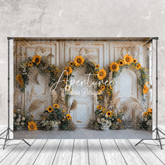 Aperturee - Luxury Retro Wall Arch Floral Wedding Photo Backdrop