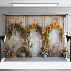 Aperturee - Luxury Retro Wall Arch Floral Wedding Photo Backdrop