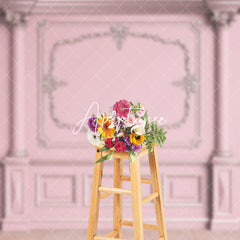 Aperturee - Luxury Royal Pink Retro Wall Photography Backdrop