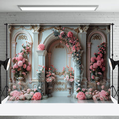 Aperturee - Luxury Vintage White Pink Floral Wedding Backdrop