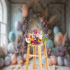 Aperturee - Luxury Wall Balloons Coastal Cake Smash Backdrop