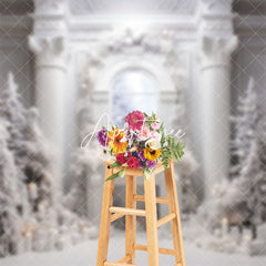 Aperturee - Luxury White Candle Christmas Winter Photo Backdrop