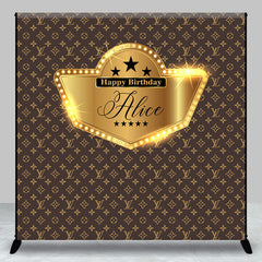 Aperturee - Lv Vintage Gold Vip Custom Birthday Backdrop