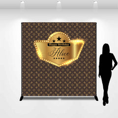 Aperturee - Lv Vintage Gold Vip Custom Birthday Backdrop