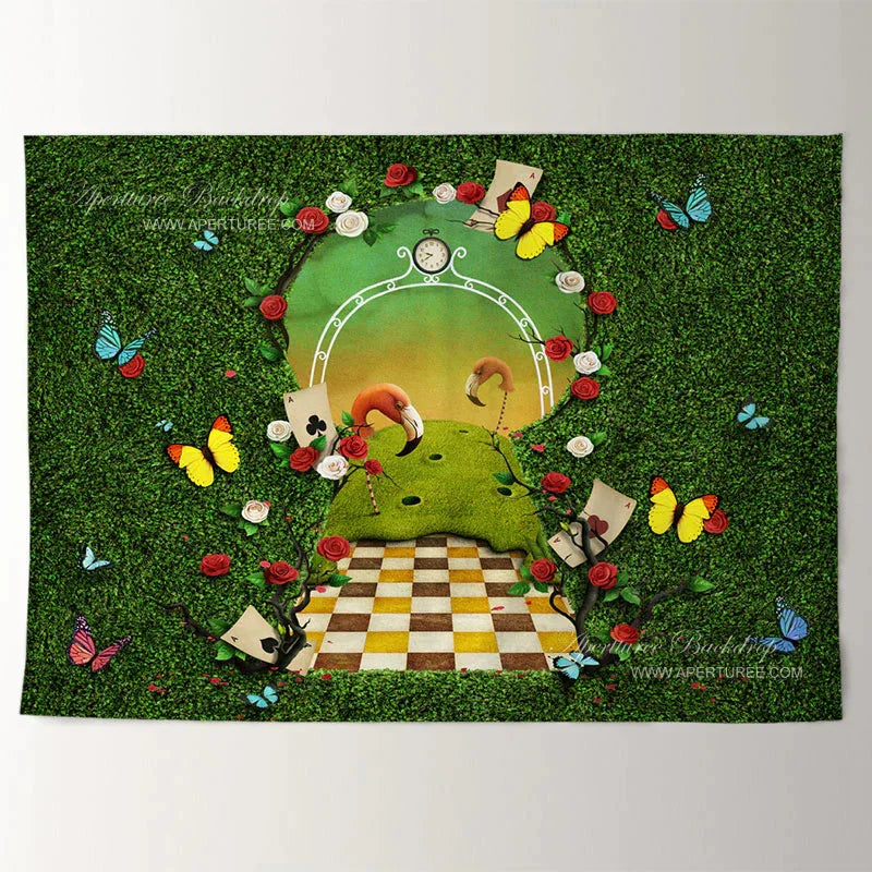 Aperturee - Magic Key Hole Greeny Wall Easter Photo Backdrop