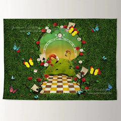 Aperturee - Magic Key Hole Greeny Wall Easter Photo Backdrop