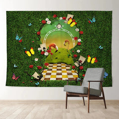 Aperturee - Magic Key Hole Greeny Wall Easter Photo Backdrop