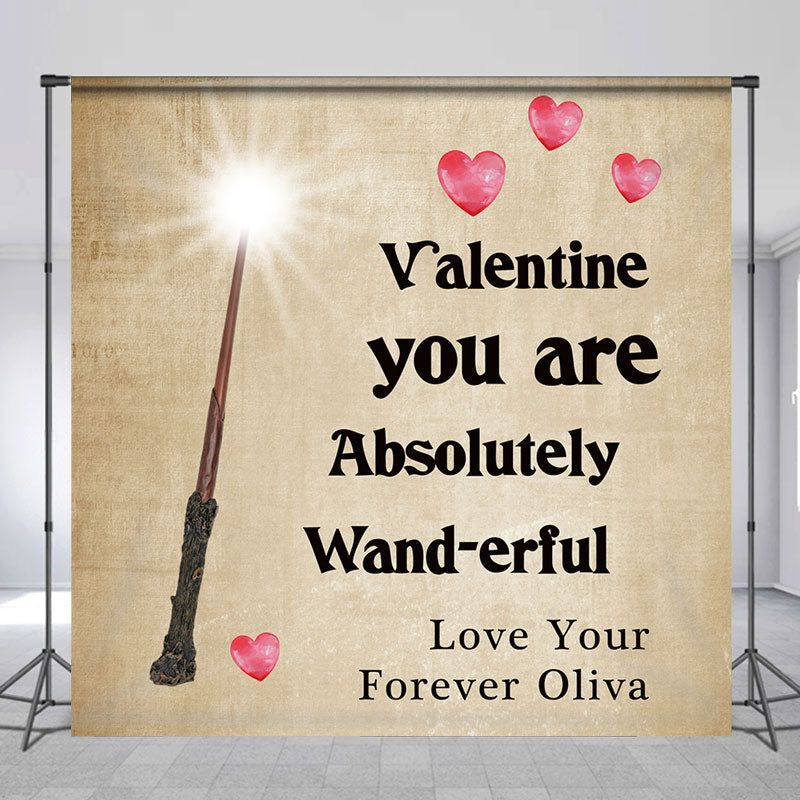 Aperturee - Magic Wand Retro Page Custom Valentines Day Backdrop