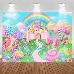 Aperturee - Magical Candyland Castle World Birthday Backdrop