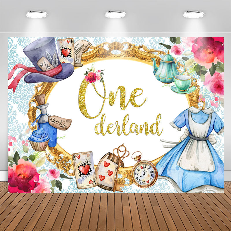 Aperturee - Magical Fairy Theme Onederland Happy Birthday Backdrop