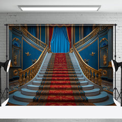 Aperturee - Majestic Vintage Stairs Curtain Photography Backdrop