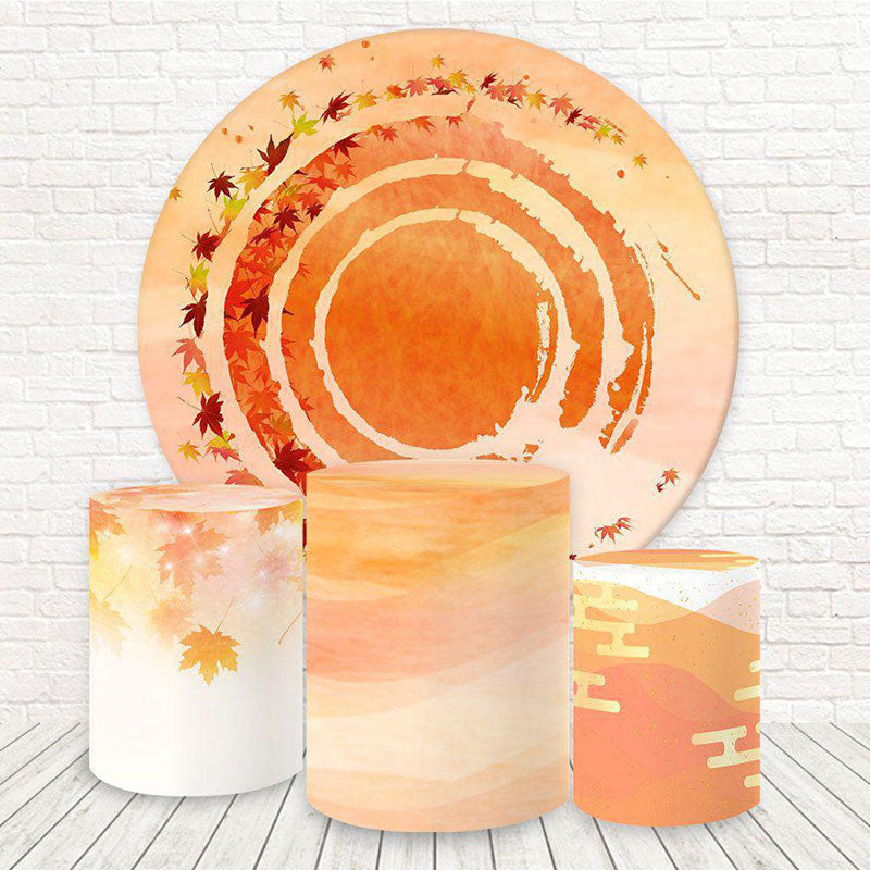 Aperturee Maple Annular Art Painting Orange Round Backdrop Kit