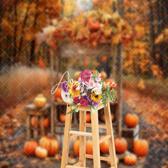 Aperturee - Maple Grove Pumpkins Autumn Thanksgiving Backdrop