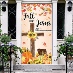 Aperturee - Maple Leaves Fall For Jesus Thanksgiving Door Cover