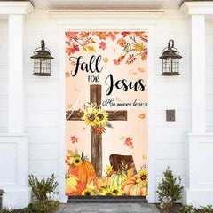 Aperturee - Maple Leaves Fall For Jesus Thanksgiving Door Cover