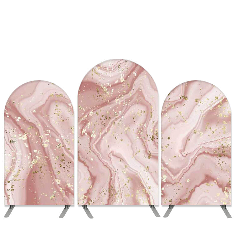 Aperturee Marble Texture Theme Light Pink Birthday Arch Backdrop Kit