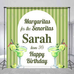 Aperturee - Margaritas For Senoritas Party Custom Birthday Backdrop