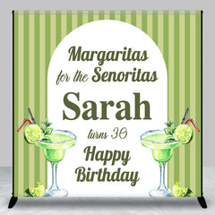 Aperturee - Margaritas For Senoritas Party Custom Birthday Backdrop