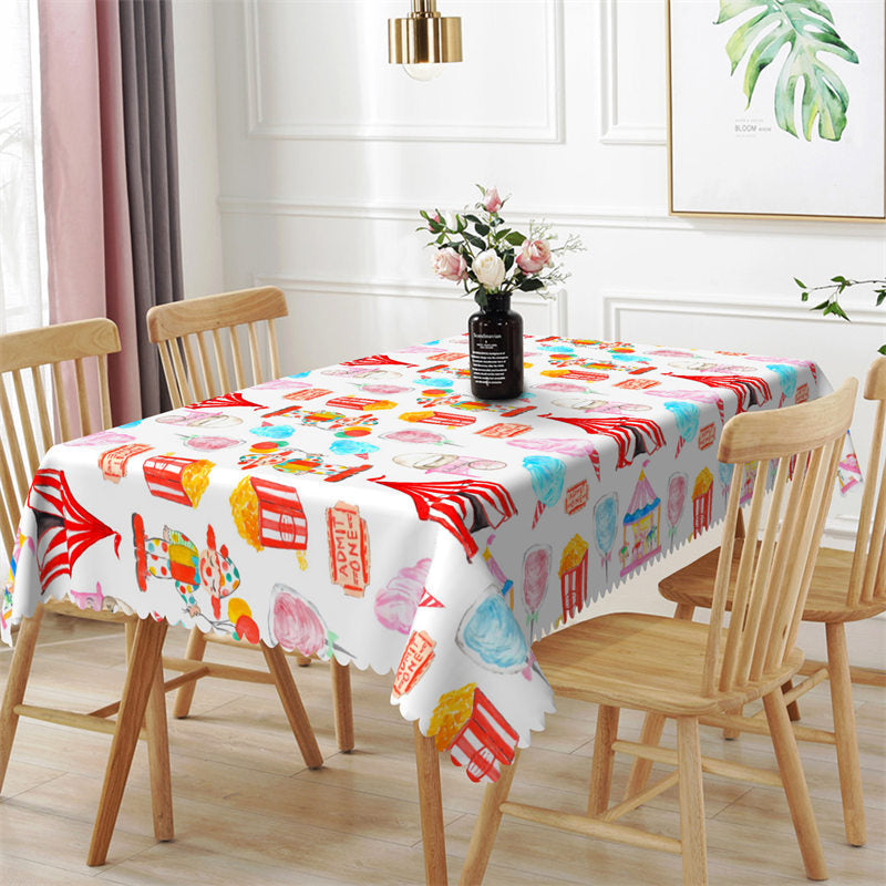 Aperturee - Marshmallow Ice Cream Clown Rectangle Tablecloth