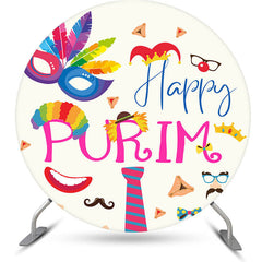 Aperturee - Mask Funny Clown Costume Round Happy Purim Backdrop