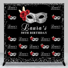 Aperturee - Masquerade Black Custom 50th Birthday Party Backdrop