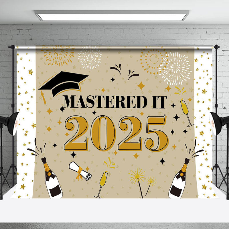 Aperturee - Mastered It 2025 Wine Star Backdrop For Grad Photo