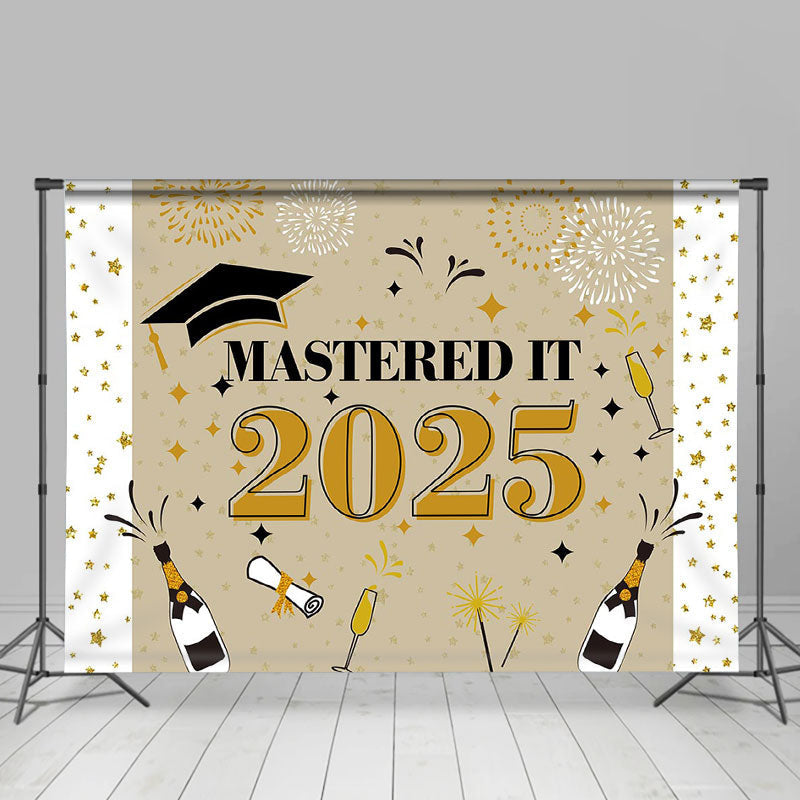 Aperturee - Mastered It 2025 Wine Star Backdrop For Grad Photo