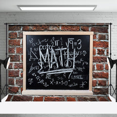 Aperturee - Math Blackboard Brick Wall Back To School Backdrop