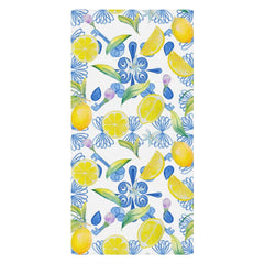 Aperturee - Mediterranean Lemon Vintage Name Beach Towel For Gift